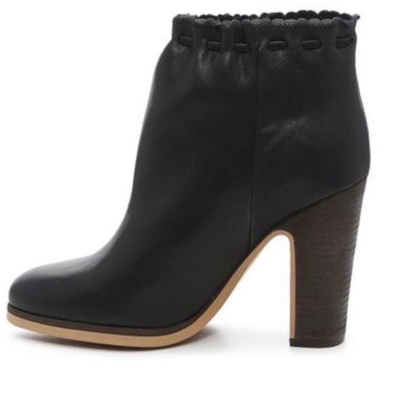 See By Chloe Jane Leather Block Heel Booties - Picture 6 of 6